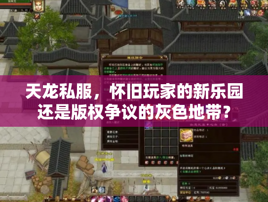 天龙私服，怀旧玩家的新乐园还是版权争议的灰色地带？