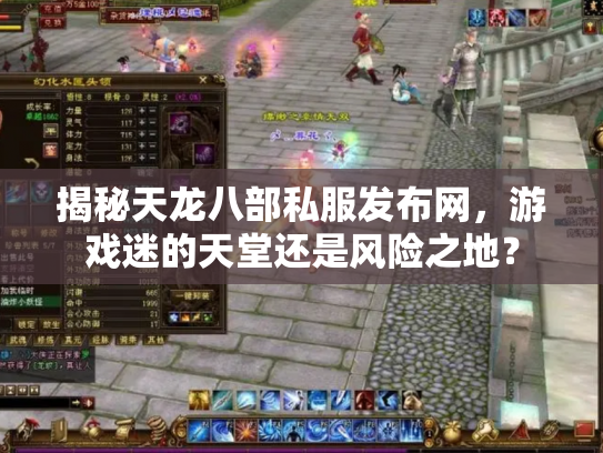 揭秘天龙八部私服发布网，游戏迷的天堂还是风险之地？