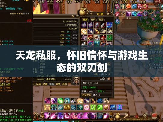 天龙私服，怀旧情怀与游戏生态的双刃剑