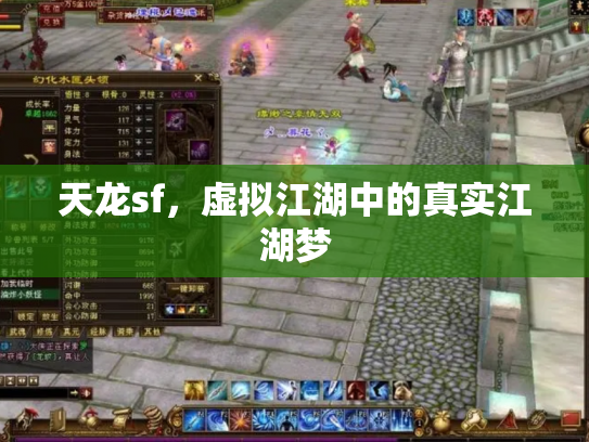 天龙sf，虚拟江湖中的真实江湖梦