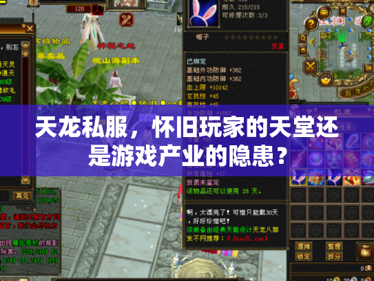 天龙私服，怀旧玩家的天堂还是游戏产业的隐患？