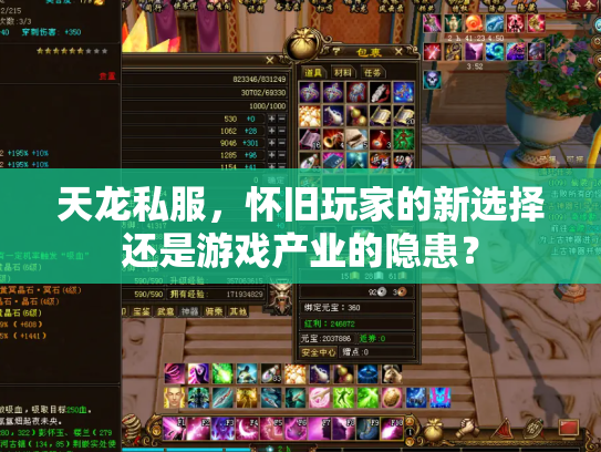 天龙私服，怀旧玩家的新选择还是游戏产业的隐患？