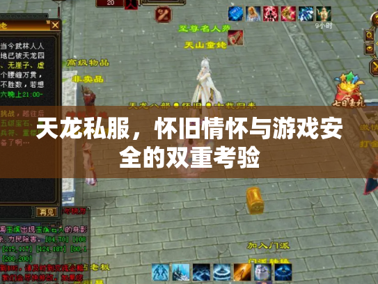 天龙私服，怀旧情怀与游戏安全的双重考验