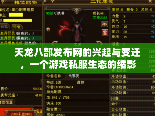 天龙八部发布网的兴起与变迁，一个游戏私服生态的缩影