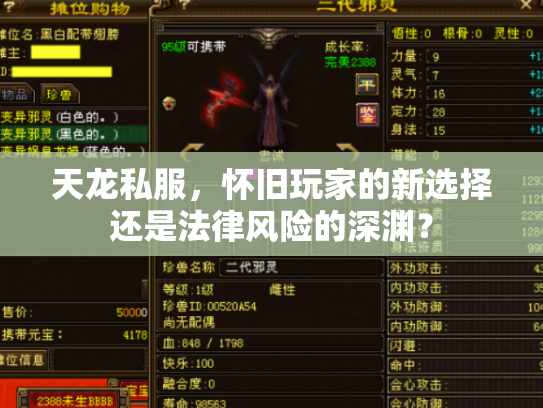 天龙私服，怀旧玩家的新选择还是法律风险的深渊？