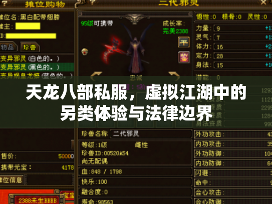 天龙八部私服，虚拟江湖中的另类体验与法律边界