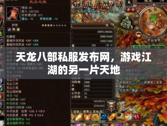 天龙八部私服发布网，游戏江湖的另一片天地