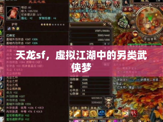 天龙sf，虚拟江湖中的另类武侠梦