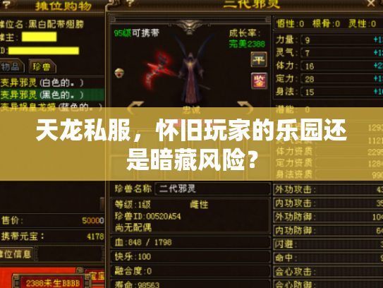 天龙私服，怀旧玩家的乐园还是暗藏风险？
