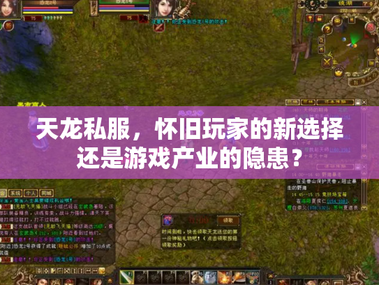 天龙私服，怀旧玩家的新选择还是游戏产业的隐患？