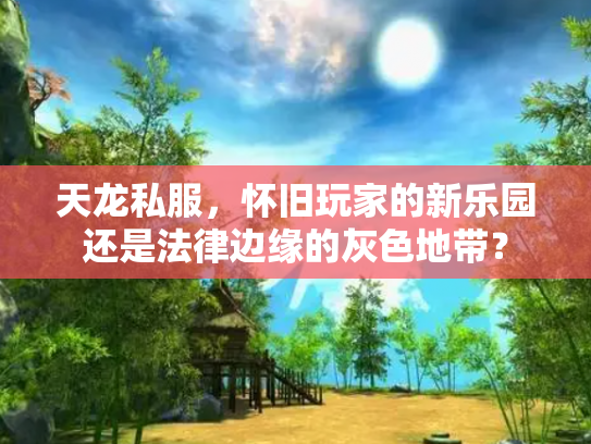 天龙私服，怀旧玩家的新乐园还是法律边缘的灰色地带？