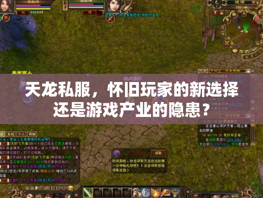 天龙私服，怀旧玩家的新选择还是游戏产业的隐患？