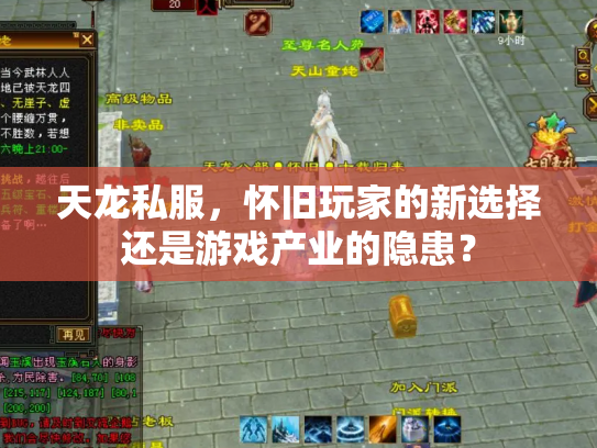 天龙私服，怀旧玩家的新选择还是游戏产业的隐患？