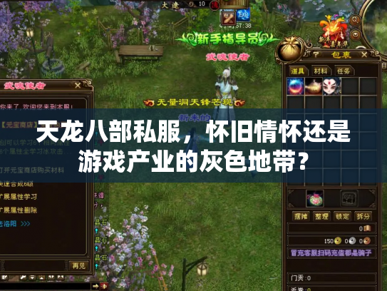 天龙八部私服，怀旧情怀还是游戏产业的灰色地带？