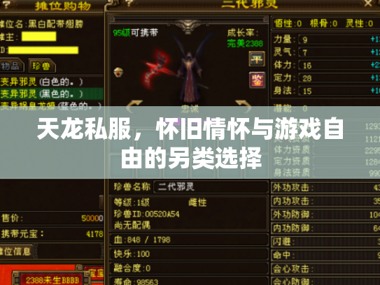 天龙私服，怀旧情怀与游戏自由的另类选择
