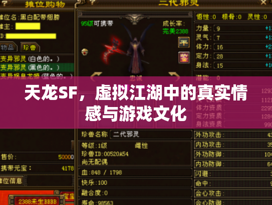 天龙SF，虚拟江湖中的真实情感与游戏文化