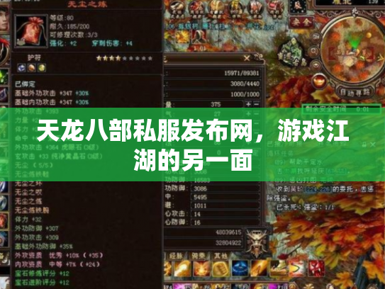 天龙八部私服发布网，游戏江湖的另一面