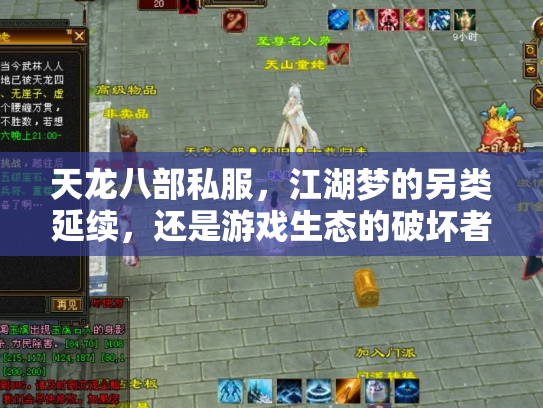 天龙八部私服，江湖梦的另类延续，还是游戏生态的破坏者？