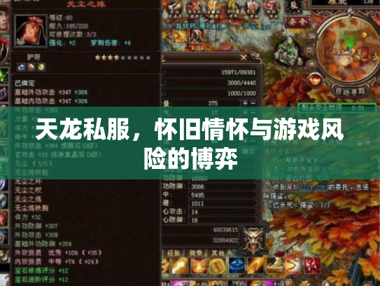 天龙私服，怀旧情怀与游戏风险的博弈