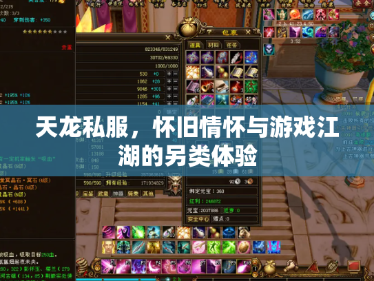 天龙私服，怀旧情怀与游戏江湖的另类体验