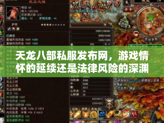 天龙八部私服发布网，游戏情怀的延续还是法律风险的深渊？