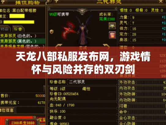 天龙八部私服发布网，游戏情怀与风险并存的双刃剑