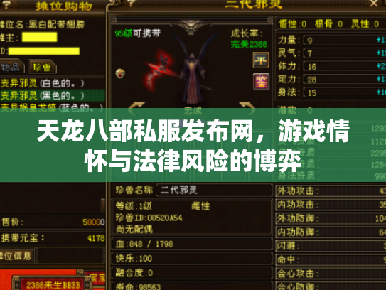 天龙八部私服发布网，游戏情怀与法律风险的博弈