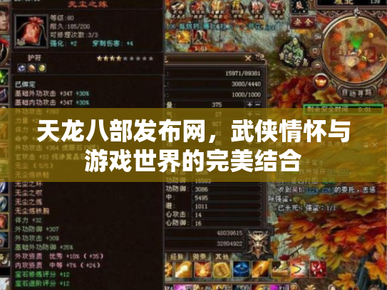 天龙八部发布网，武侠情怀与游戏世界的完美结合