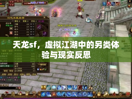 天龙sf，虚拟江湖中的另类体验与现实反思