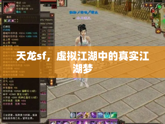 天龙sf，虚拟江湖中的真实江湖梦