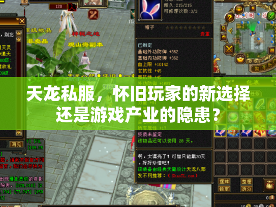 天龙私服，怀旧玩家的新选择还是游戏产业的隐患？