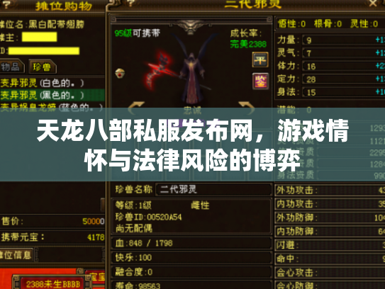 天龙八部私服发布网，游戏情怀与法律风险的博弈