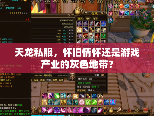 天龙私服，怀旧情怀还是游戏产业的灰色地带？