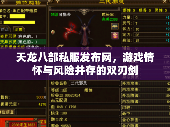 天龙八部私服发布网，游戏情怀与风险并存的双刃剑