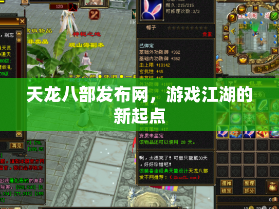 天龙八部发布网，游戏江湖的新起点
