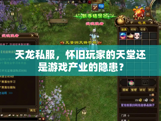 天龙私服，怀旧玩家的天堂还是游戏产业的隐患？