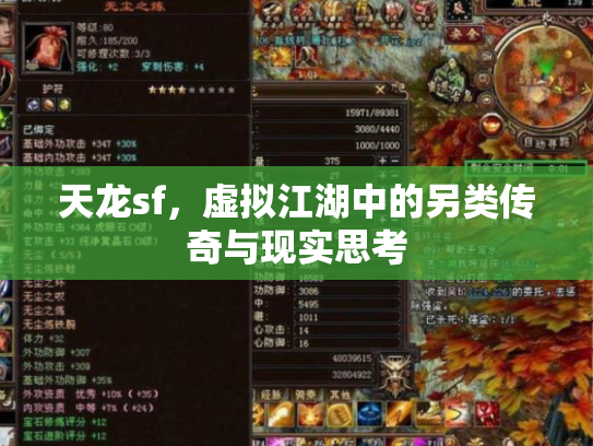 天龙sf，虚拟江湖中的另类传奇与现实思考