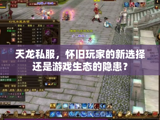 天龙私服，怀旧玩家的新选择还是游戏生态的隐患？