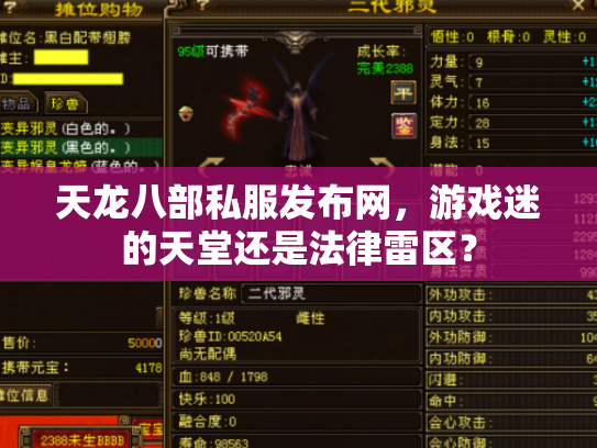 天龙八部私服发布网，游戏迷的天堂还是法律雷区？