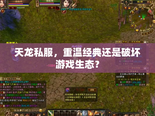 天龙私服，重温经典还是破坏游戏生态？
