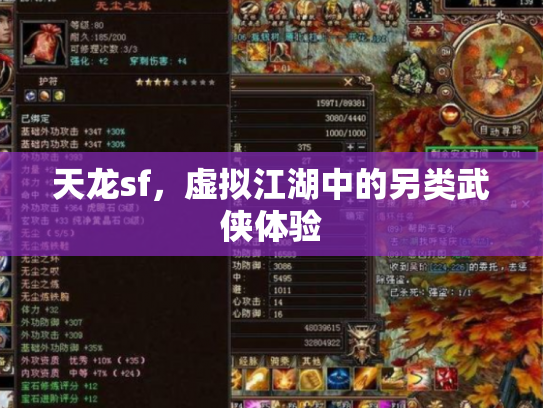 天龙sf，虚拟江湖中的另类武侠体验
