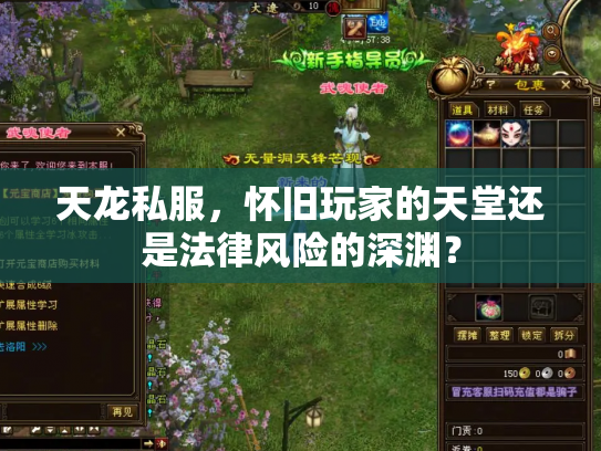 天龙私服，怀旧玩家的天堂还是法律风险的深渊？