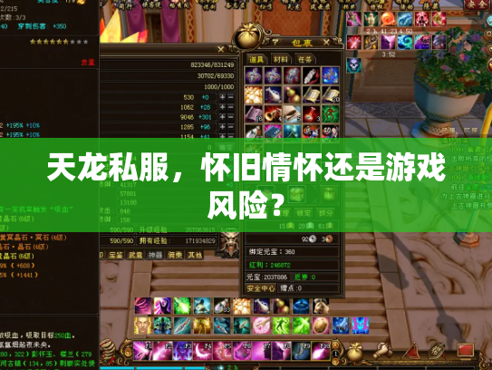 天龙私服，怀旧情怀还是游戏风险？