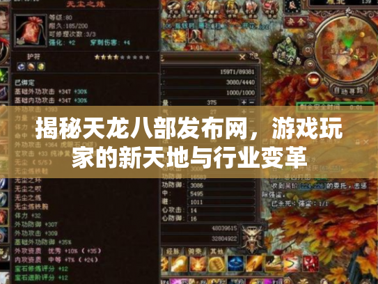 揭秘天龙八部发布网，游戏玩家的新天地与行业变革