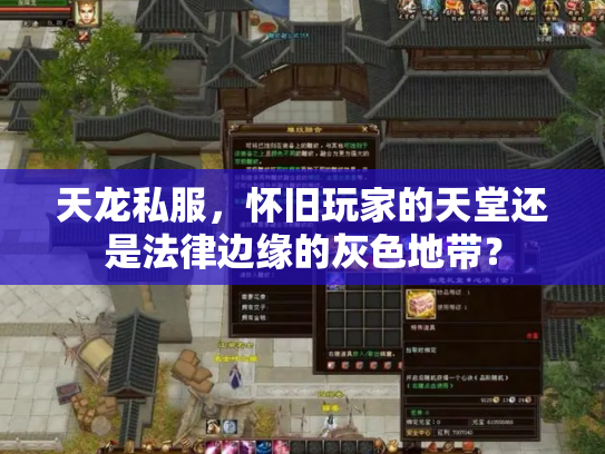 天龙私服，怀旧玩家的天堂还是法律边缘的灰色地带？