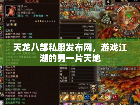 天龙八部私服发布网，游戏江湖的另一片天地