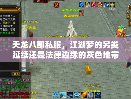 天龙八部私服，江湖梦的另类延续还是法律边缘的灰色地带？