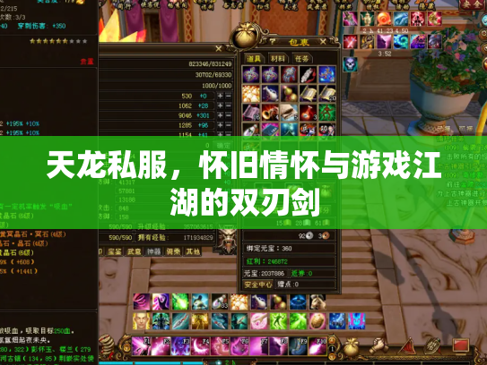 天龙私服，怀旧情怀与游戏江湖的双刃剑