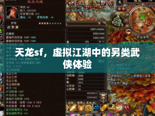 天龙sf，虚拟江湖中的另类武侠体验