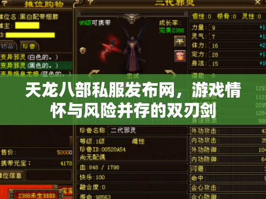天龙八部私服发布网，游戏情怀与风险并存的双刃剑